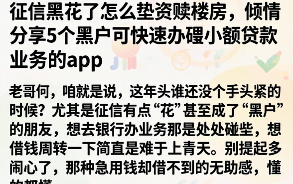征信黑花了怎么垫资赎楼房,倾情分享5个黑户可快速办理小额贷款业务的app