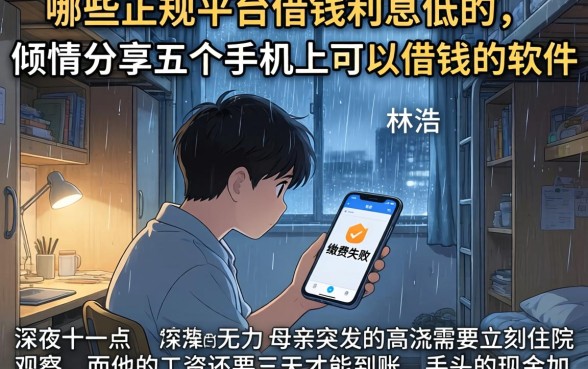 哪些正规平台借钱利息低的，倾情分享五个手机上可以借钱的软件