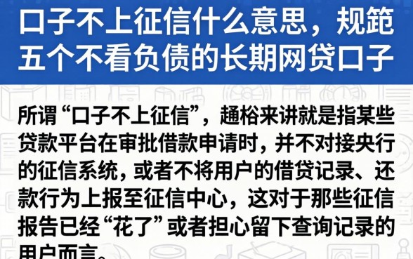 口子不上征信什么意思，规整五个不看负债的长期网贷口子