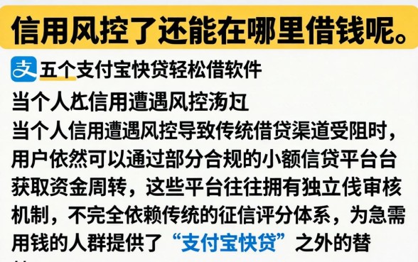 信用风控了还能在哪里借钱呢，细致阐述五个支付宝快贷轻松借软件