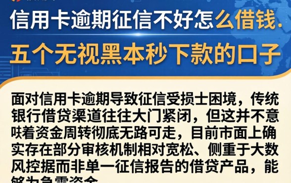 信用卡逾期征信不好怎么借钱，归纳五个无视黑户秒下款的口子
