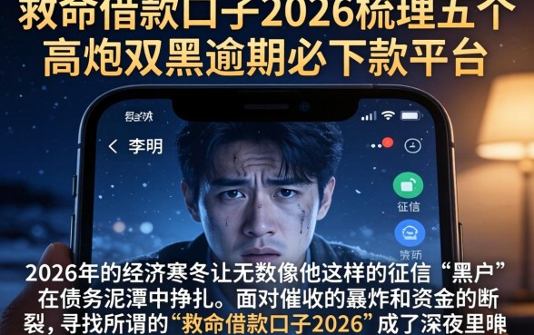救命借款口子2026,梳理五个高炮双黑逾期必下款平台