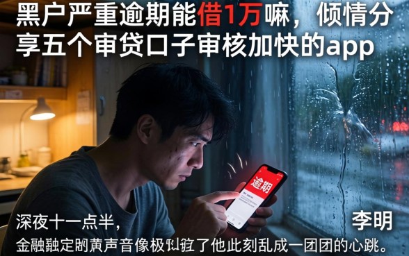 黑户严重逾期能借1万嘛，倾情分享五个审贷口子审核加快的app