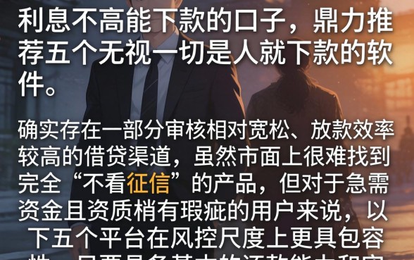 利息不高能下款的口子，鼎力推荐五个无视一切是人就下款的软件