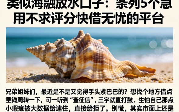 类似海螺放水的口子，条列5个急用不求评分快借无忧的平台