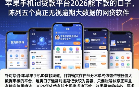 苹果手机id贷款平台2026能下款的口子,陈列五个真正无视逾期大数据的网贷软件