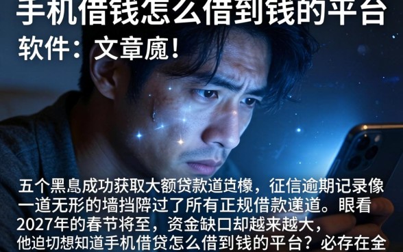 手机借钱怎么借到钱的平台，详细阐述五个黑户成功获取大额贷款的软件