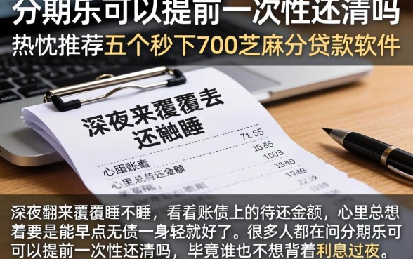 分期乐可以提前一次性还清吗，热忱推荐五个秒下700芝麻分贷款软件