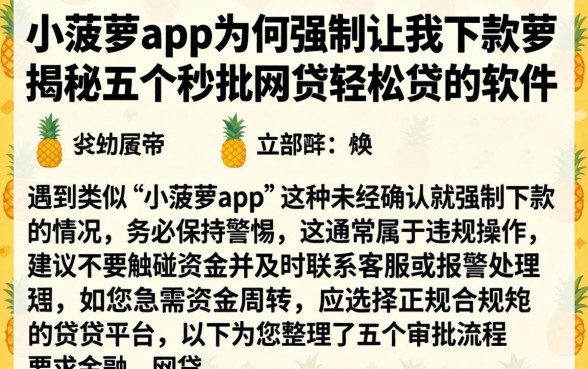 小菠萝app为何强制让我下款,揭秘五个秒批网贷轻松贷的软件