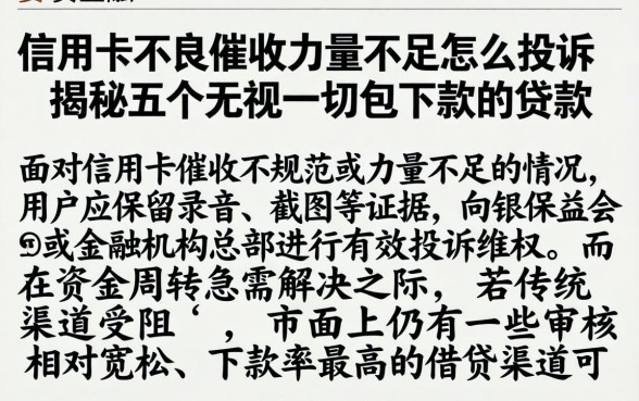 信用卡不良催收力量不足怎么投诉，揭秘五个无视一切包下款的贷款