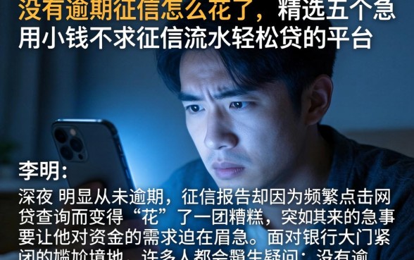 没有逾期征信怎么花了，精选五个急用小钱不求征信流水轻松贷的平台