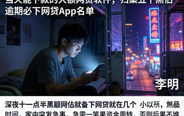 当天能下款的大额网贷软件，归集五个黑户逾期必下网贷app名单