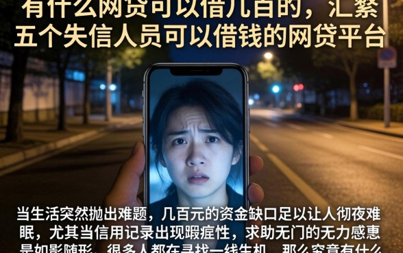 有什么网贷可以借几百的，汇整五个失信人员可以借钱的网贷平台