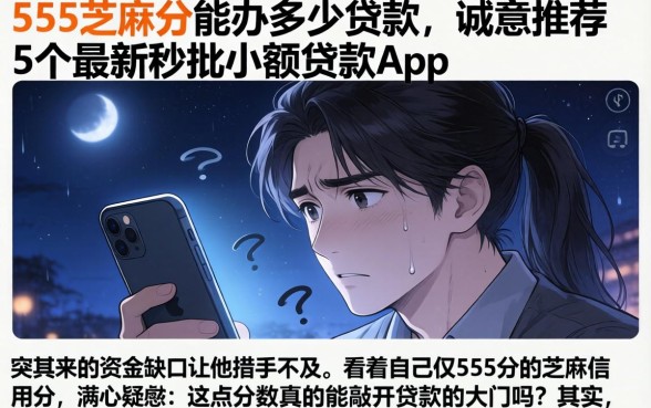 555芝麻分能办多少贷款，诚意推荐5个最新秒批小额贷款app