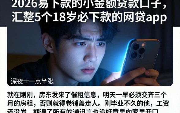 2026易下款的小额贷款口子，汇整5个18岁必下款的网贷app