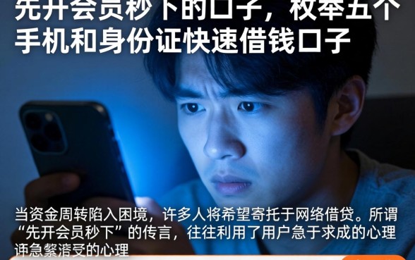 先开会员秒下的口子,枚举五个手机和身份证快速借钱口子
