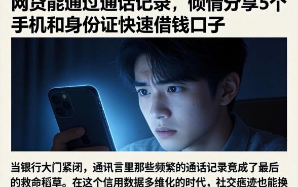 网贷能通过通话记录，倾情分享5个手机和身份证快速借钱口子