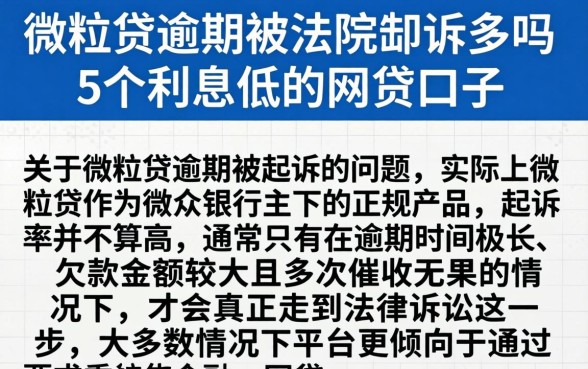 微粒贷逾期被法院起诉多吗，概括5个利息低的网贷口子