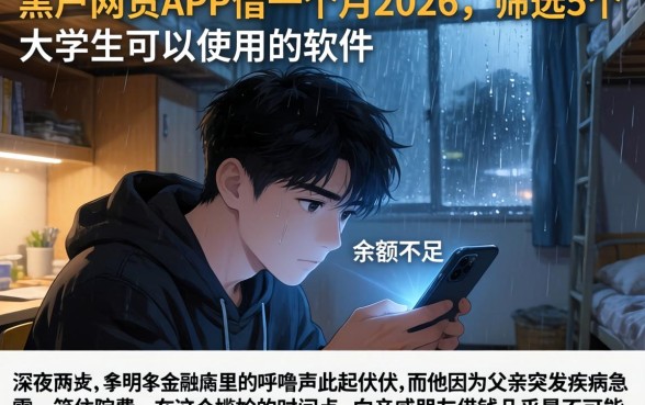 黑户网贷APP借一个月的2026，筛选5个大学生可以使用的软件