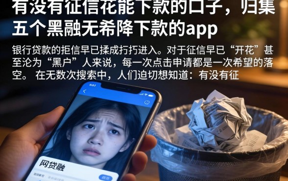 有没有征信花能下款的口子，归集五个黑户无条件下款的app