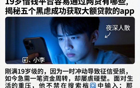 19岁借钱平台容易通过的网贷有哪些，揭秘五个黑户成功获取大额贷款的app
