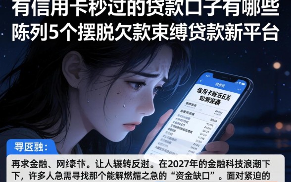 有信用卡秒过的贷款口子有哪些,陈列5个摆脱欠款束缚贷款新平台