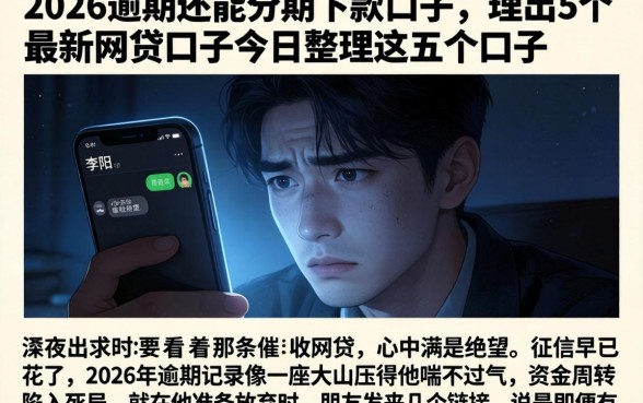 2026逾期还能分期下款的口子，理出5个最新网贷口子今日整理这五个口子