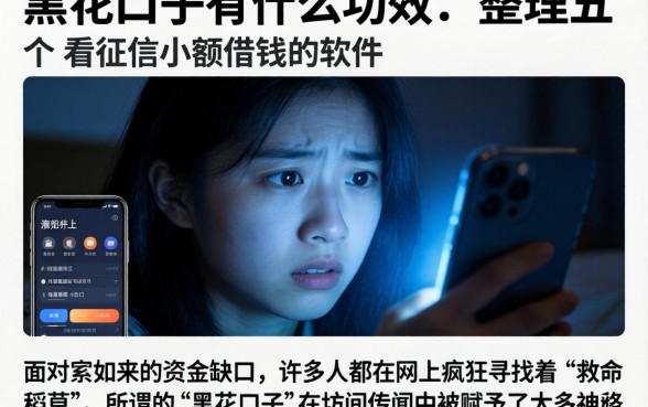 黑花口子有什么功效，整理五个不看征信小额借钱的软件