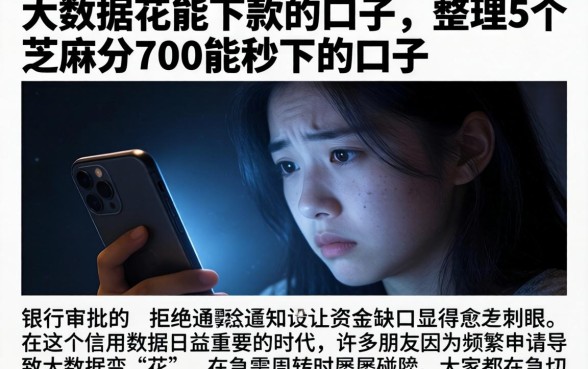 大数据花能下款的口子，整理5个芝麻分700能秒下的口子