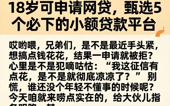 18岁可申请的网贷,甄选5个必下的小额贷款平台