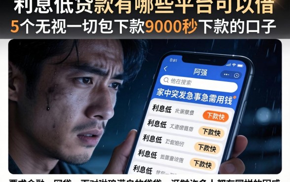 利息低的贷款有哪些平台可以借，详尽说明5个无视一切包下款5000秒下款的口子