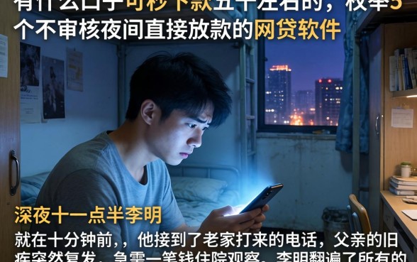 有什么口子可秒下款五千左右的，枚举5个不审核夜间直接放款的网贷软件