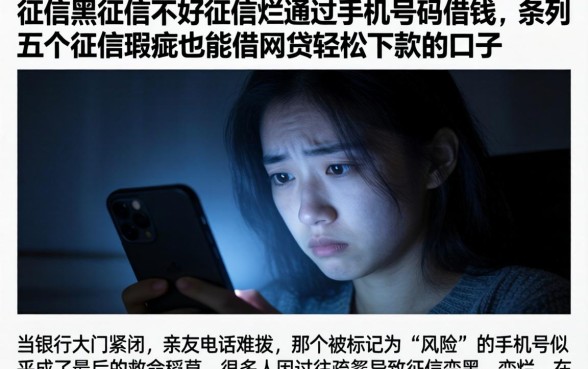 征信黑征信不好征信烂通过手机号码借钱，条列五个征信瑕疵也能借网贷轻松下款的口子