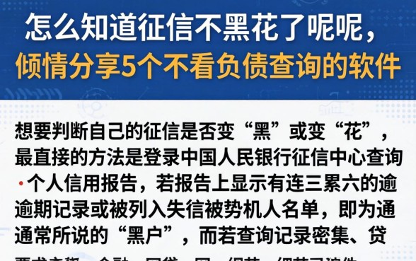 怎么知道征信不黑花了呢呢，倾情分享5个不看负债查询的软件