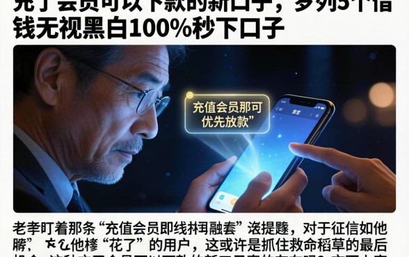 充了会员可以下款的新口子，罗列5个借钱无视黑白100%秒下口子