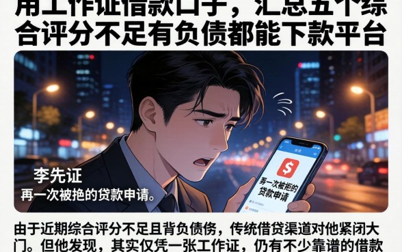 用工作证借款的口子，汇总五个综合评分不足有负债都能下款平台