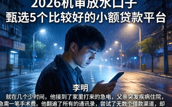 2026机审放水口子，甄选5个比较好的小额贷款平台