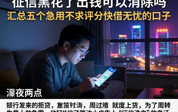 征信黑花了出钱可以消除吗,汇总五个急用不求评分快借无忧的口子