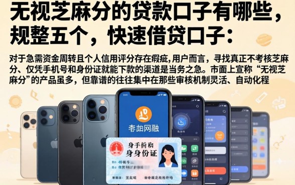 无视芝麻分的贷款口子有哪些，规整五个手机和身份证快速借钱口子