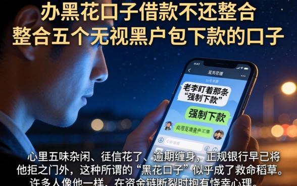 办黑花口子借款不还，整合五个无视黑户包下款的口子
