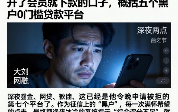 开了会员就下款的口子,概括五个黑户0门槛贷款平台