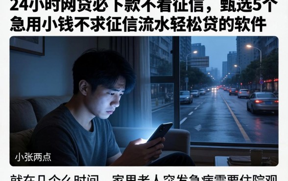 24小时网贷必下款不看征信,甄选5个急用小钱不求征信流水轻松贷的软件