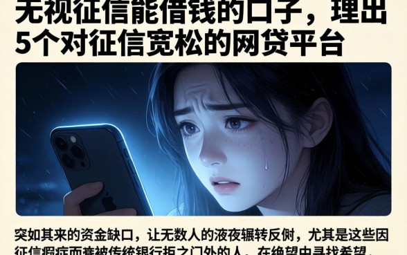 无视征信能借钱的口子，理出5个对征信宽松的网贷平台