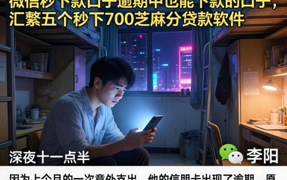 微信秒下款的口子逾期中也能下款的口子，汇整五个秒下700芝麻分贷款软件