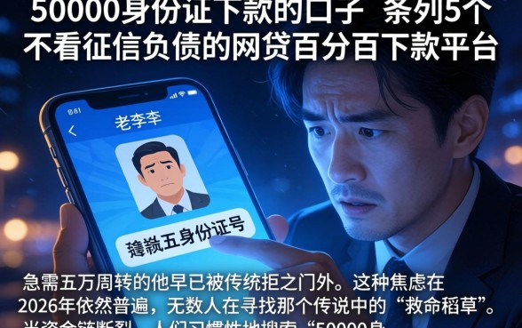 50000身份证下款的口子,条列5个不看征信负债的网贷百分百下款平台