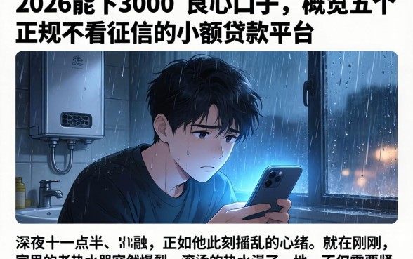 2026能下3000的良心口子,概览五个正规不看征信的小额贷款平台