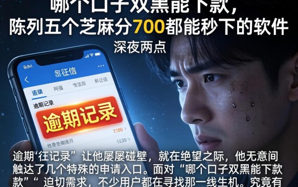 哪个口子双黑能下款,陈列五个芝麻分700能秒下的软件