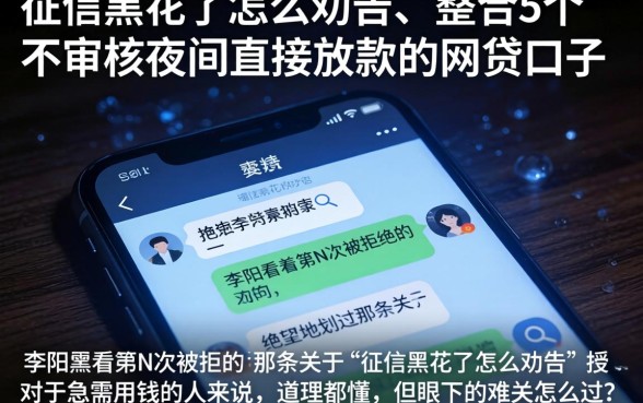征信黑花了怎么劝告，整合5个不审核夜间直接放款的网贷口子