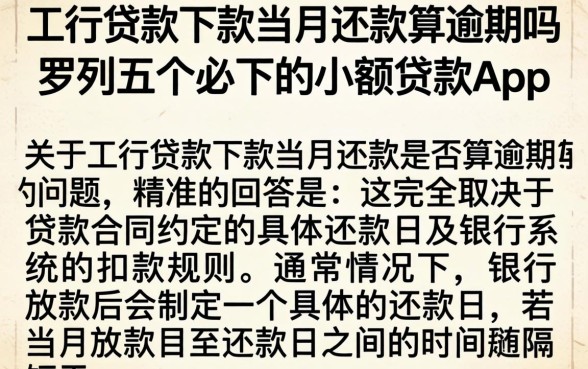 工行贷款下款当月还款算逾期吗,罗列五个必下的小额贷款app