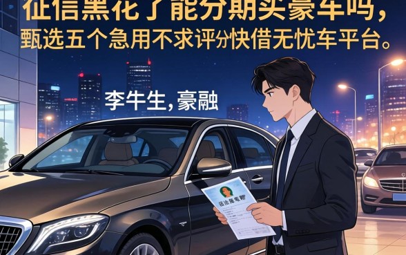 征信黑花了能分期买豪车吗，甄选五个急用不求评分快借无忧的平台